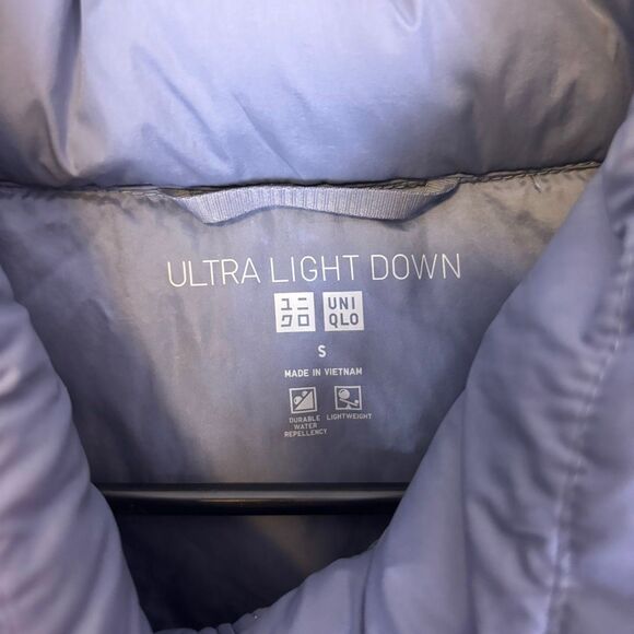 Uniqulo Ultra Down Light Blue Zip Up Puffer Jacket Packable Small - Picture 5 of 7